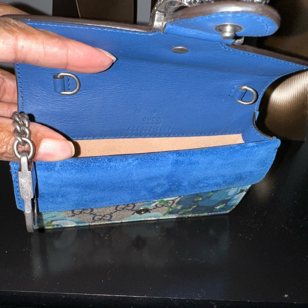 Gucci Dionysus Supermini Blue Leather Shoulder Bag GHW – Authentic Clutch - Picture 9 of 11